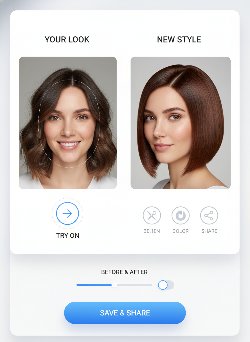 AI a-line bob haircut try on preview
