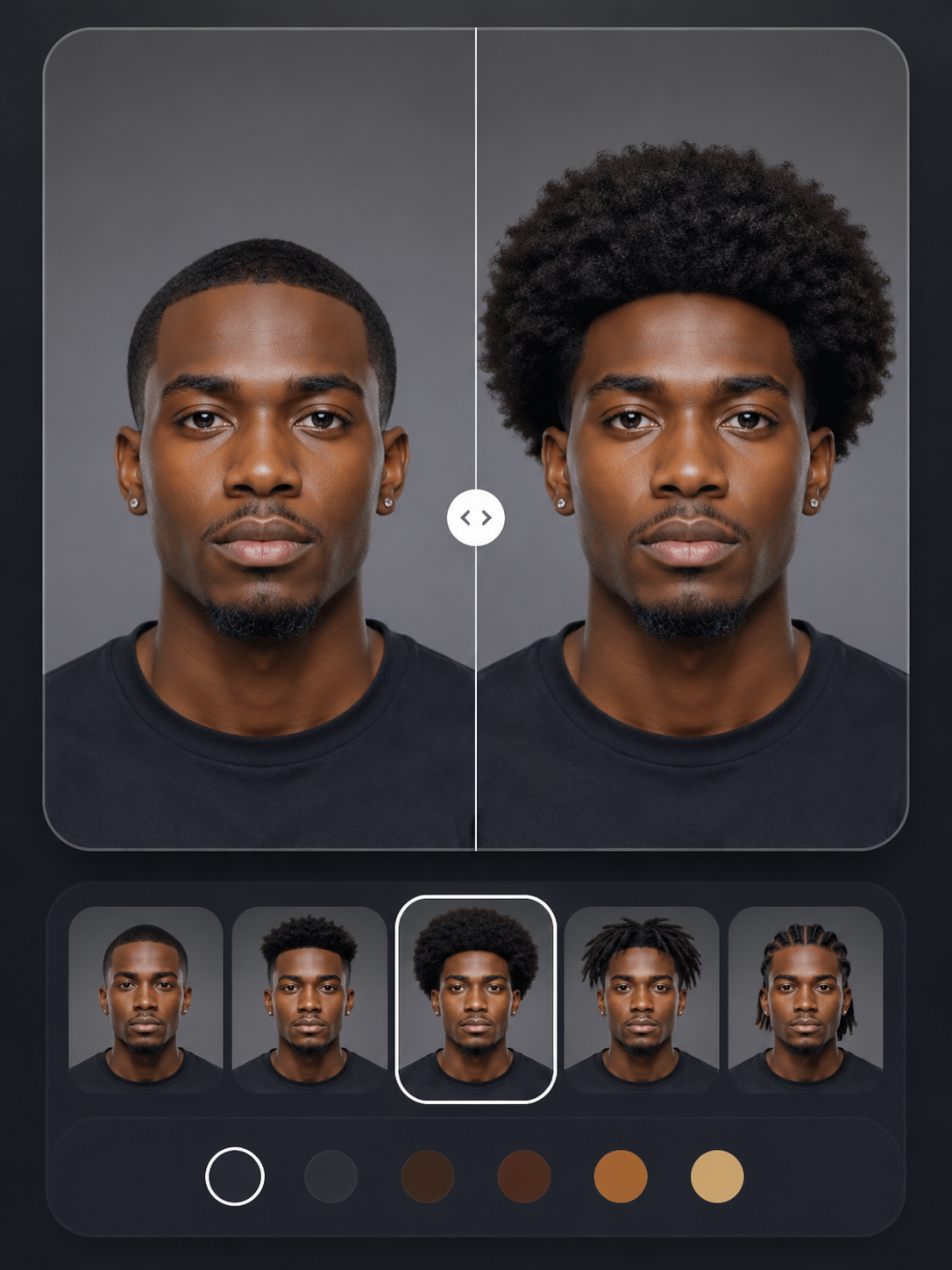 AI afro hairstyle try on preview