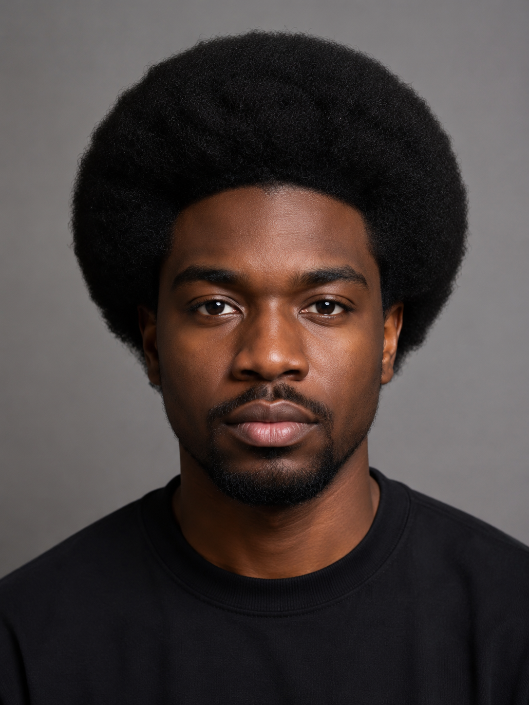 classic afro with rounded natural shape