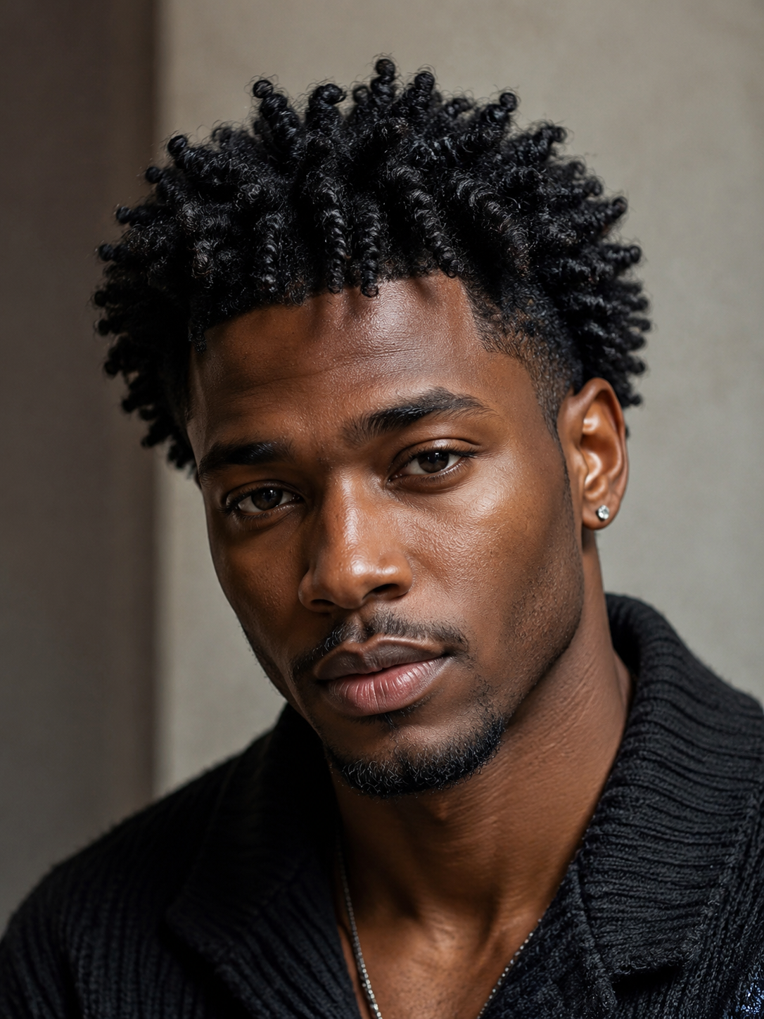 twist afro with defined sections