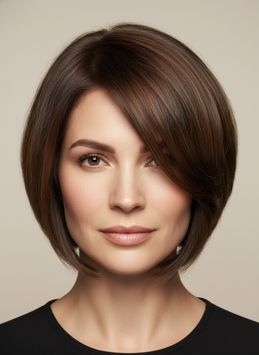 a-line angled bob haircut