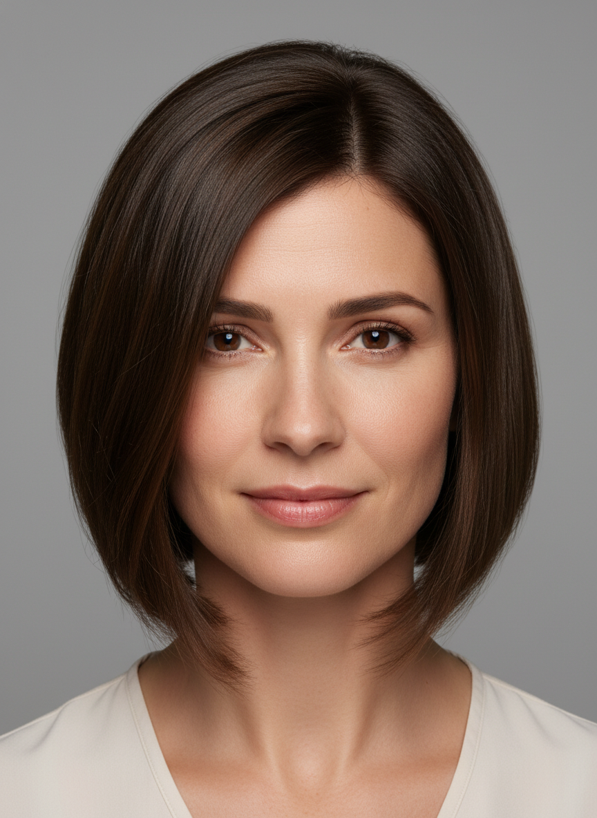 long angled bob hair