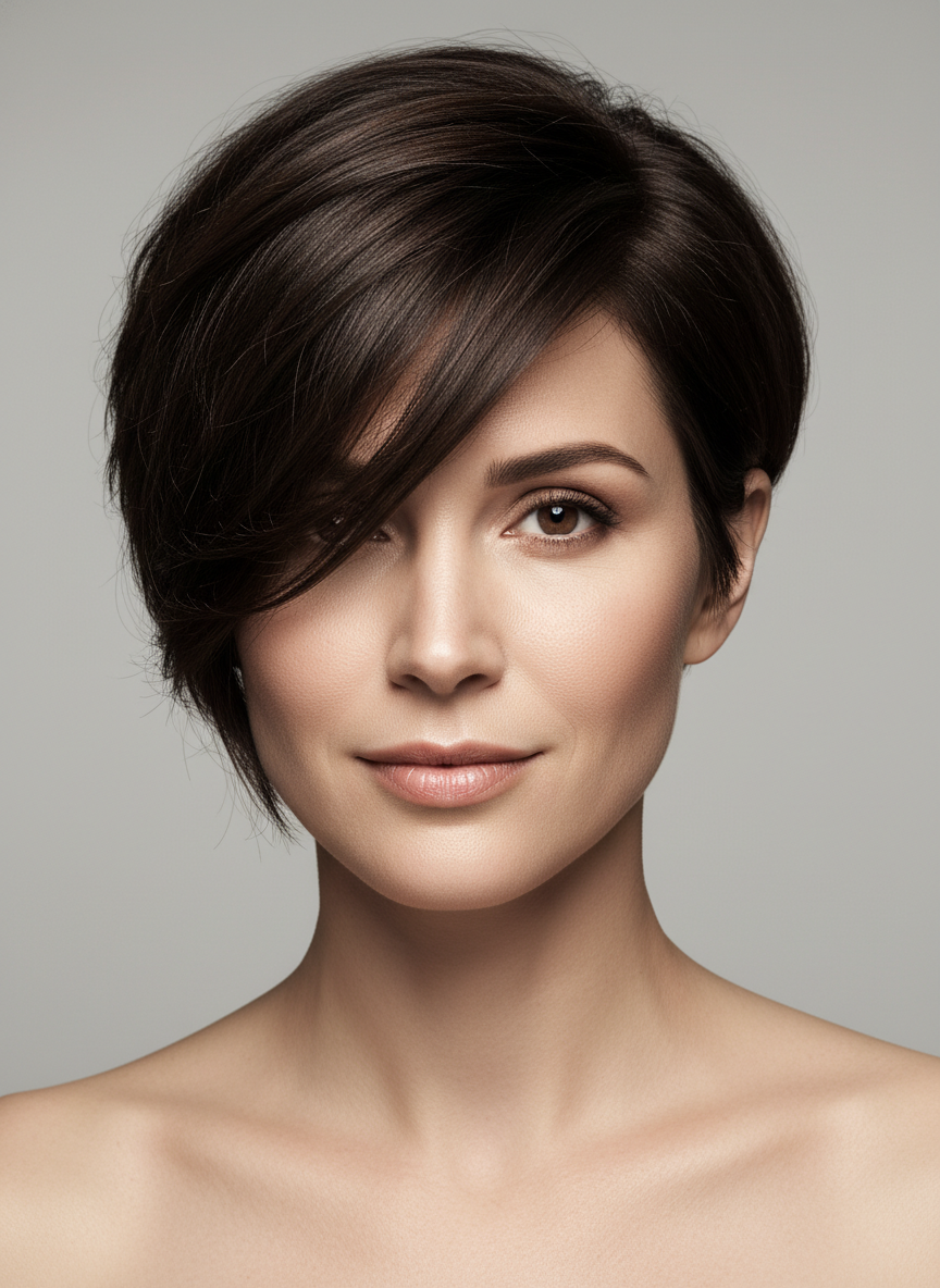 short angled bob haircut