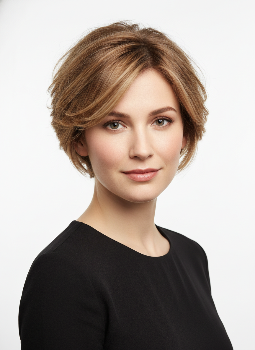bixie cut for fine hair with soft volume and full sides