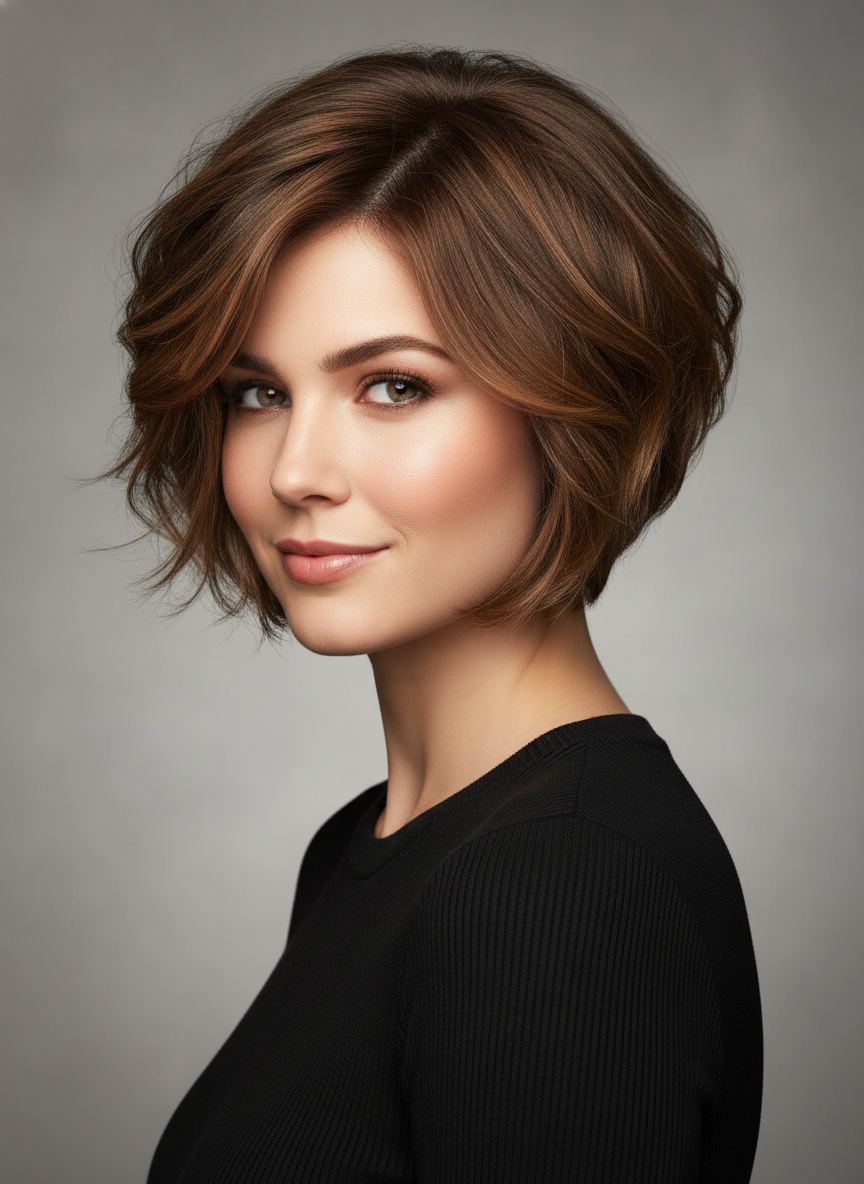 bixie cut for thick hair with blended weight removal