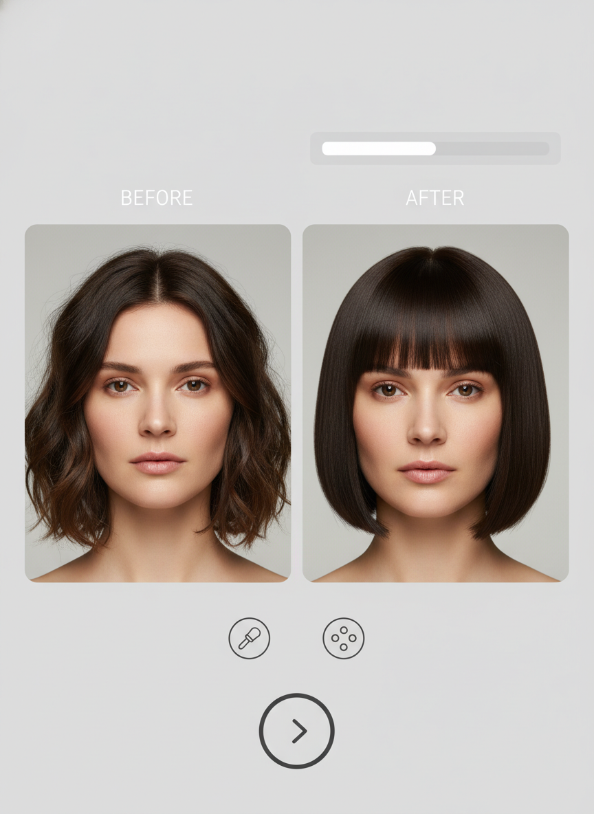 AI blunt short bob try on preview