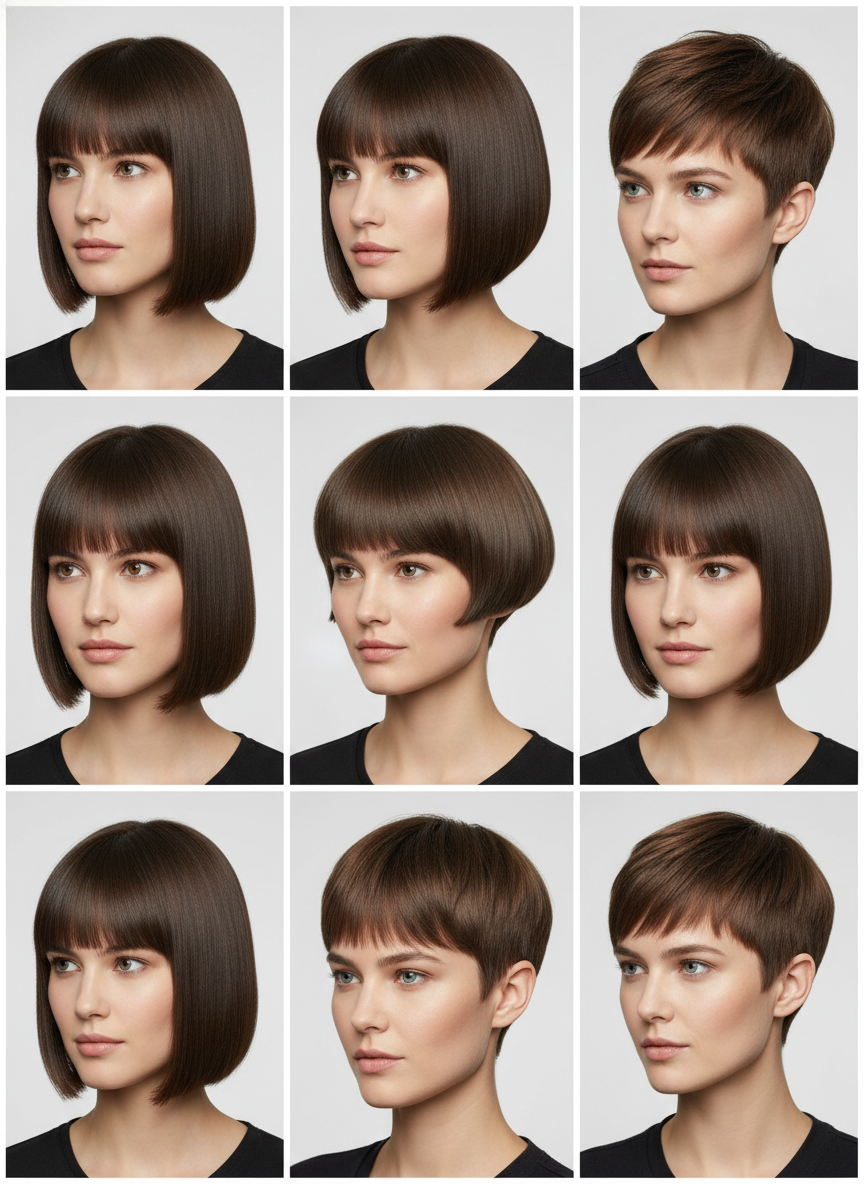 related short bob hairstyles including soft bob a-line bob and bixie cut