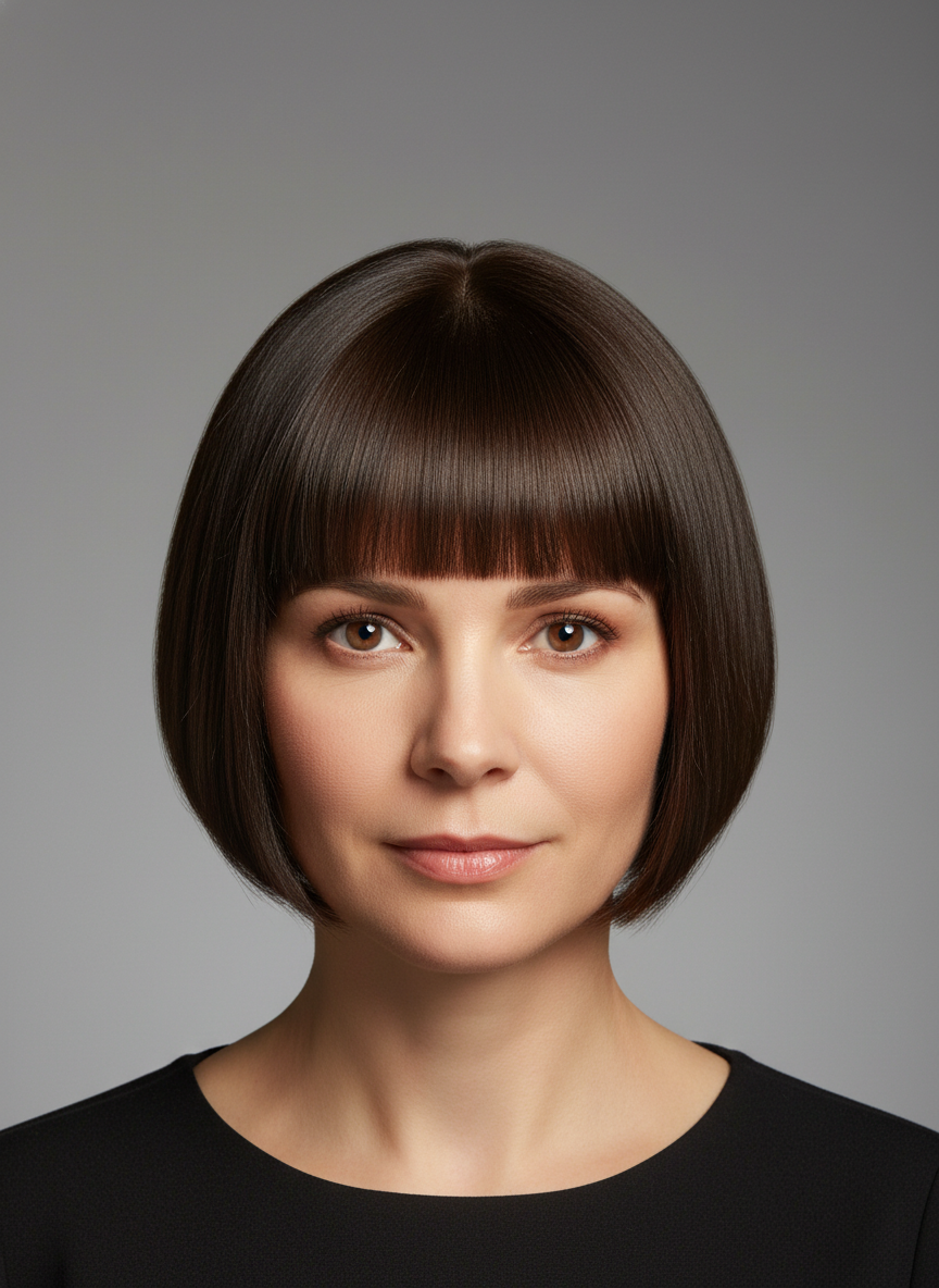 classic blunt cut short bob