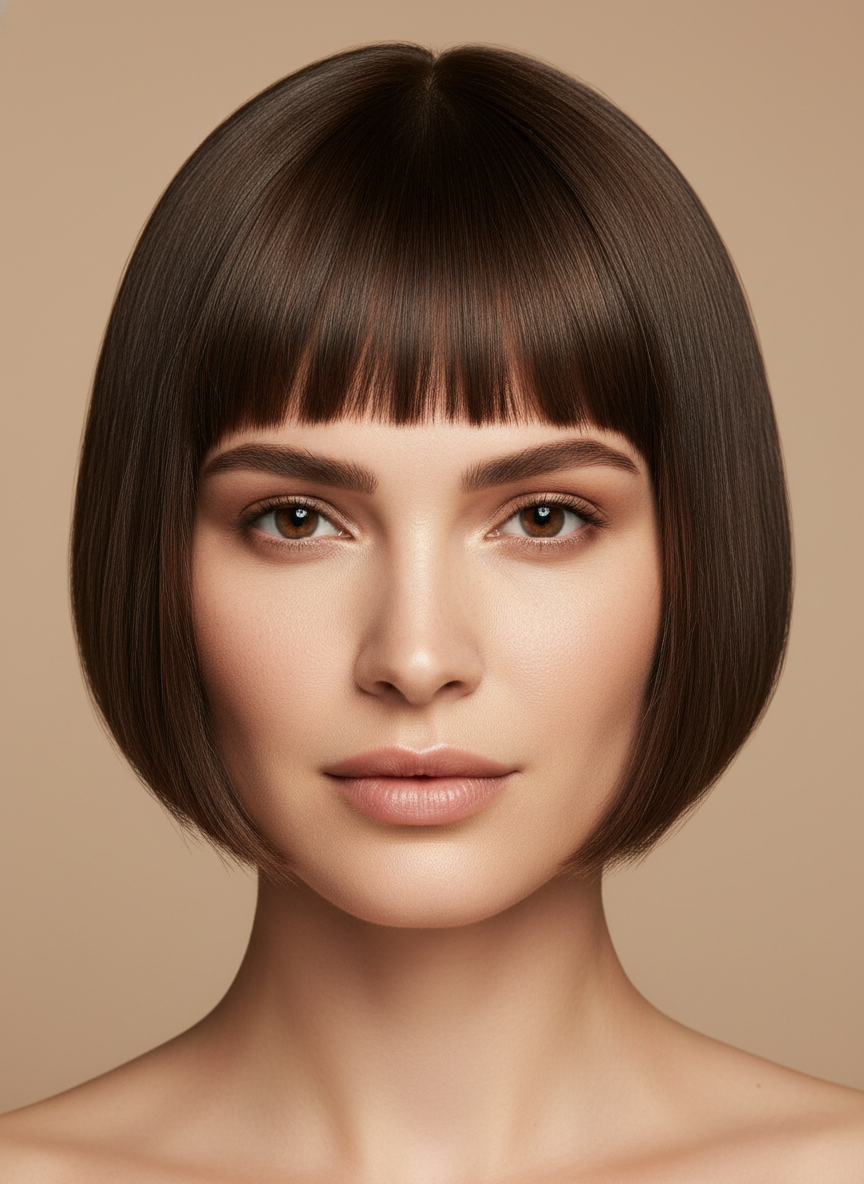 blunt short bob for fine hair