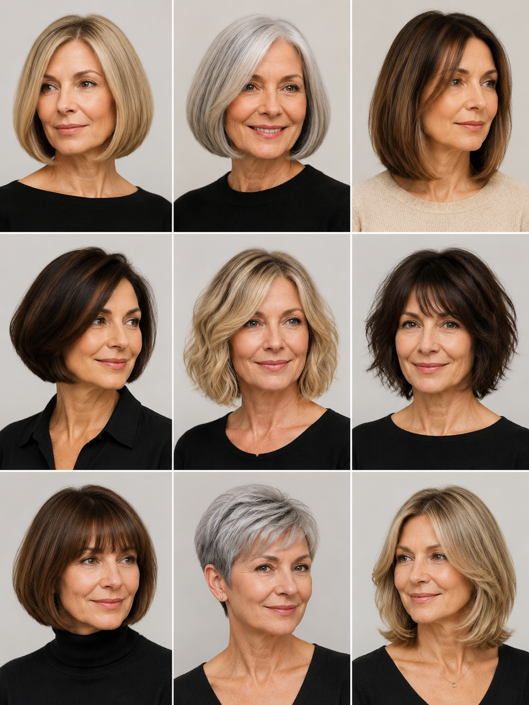bob hairstyles for women over 50 with modern flattering shape