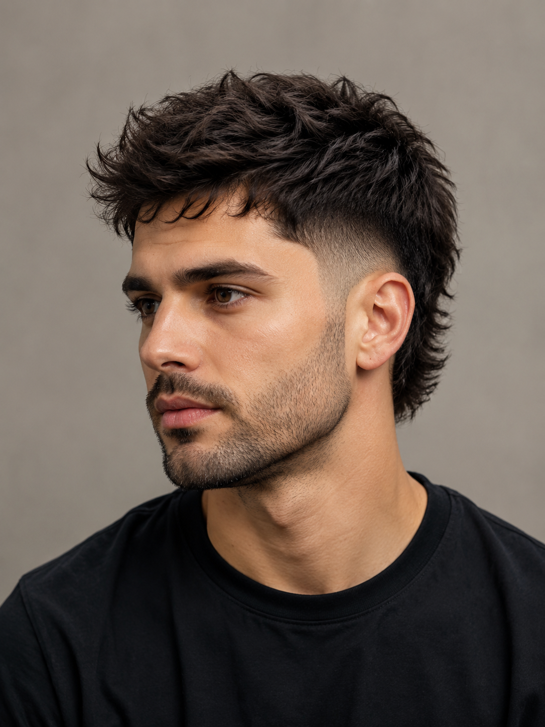 burst fade haircut with rounded fade around the ear