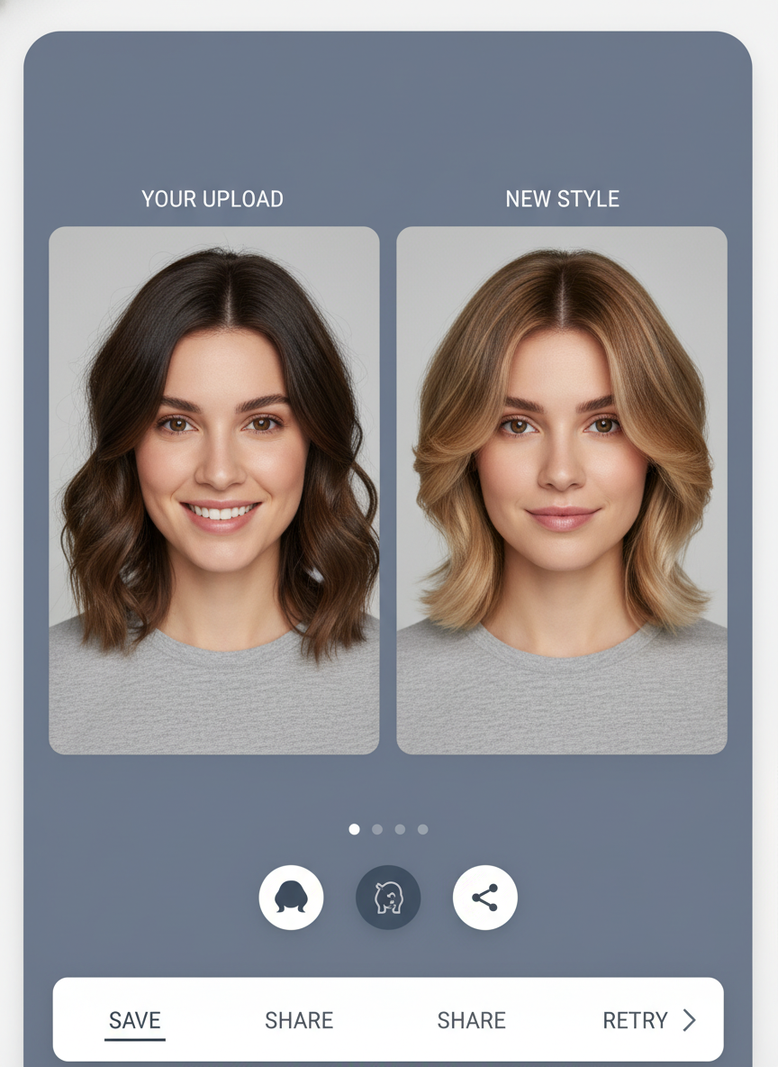 AI butterfly bob haircut try on preview