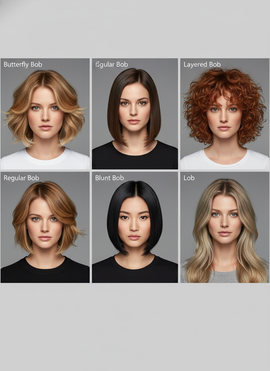 butterfly bob vs regular bob blunt bob layered bob and lob