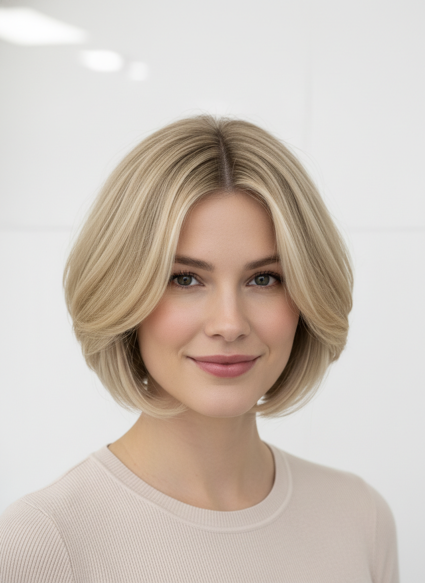 butterfly bob for fine hair with soft volume and full ends