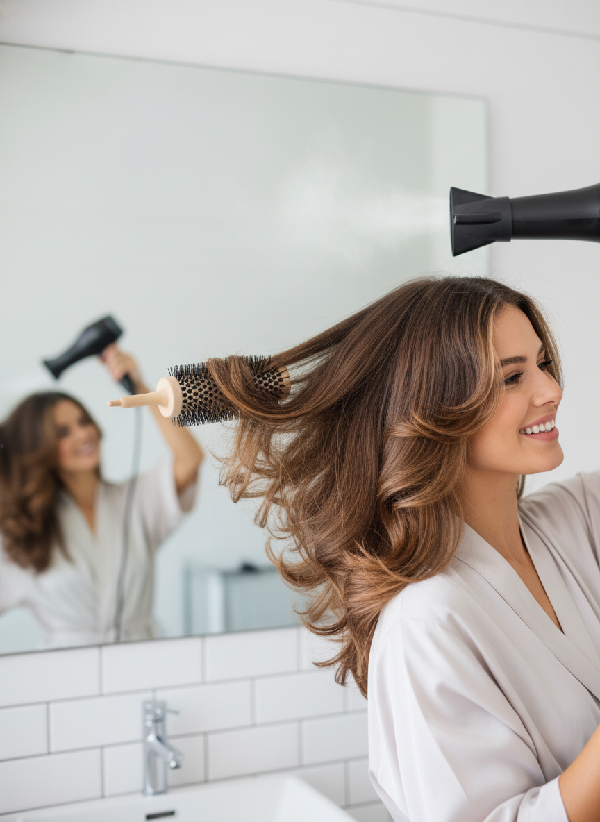styling butterfly layers with volume and lifted ends