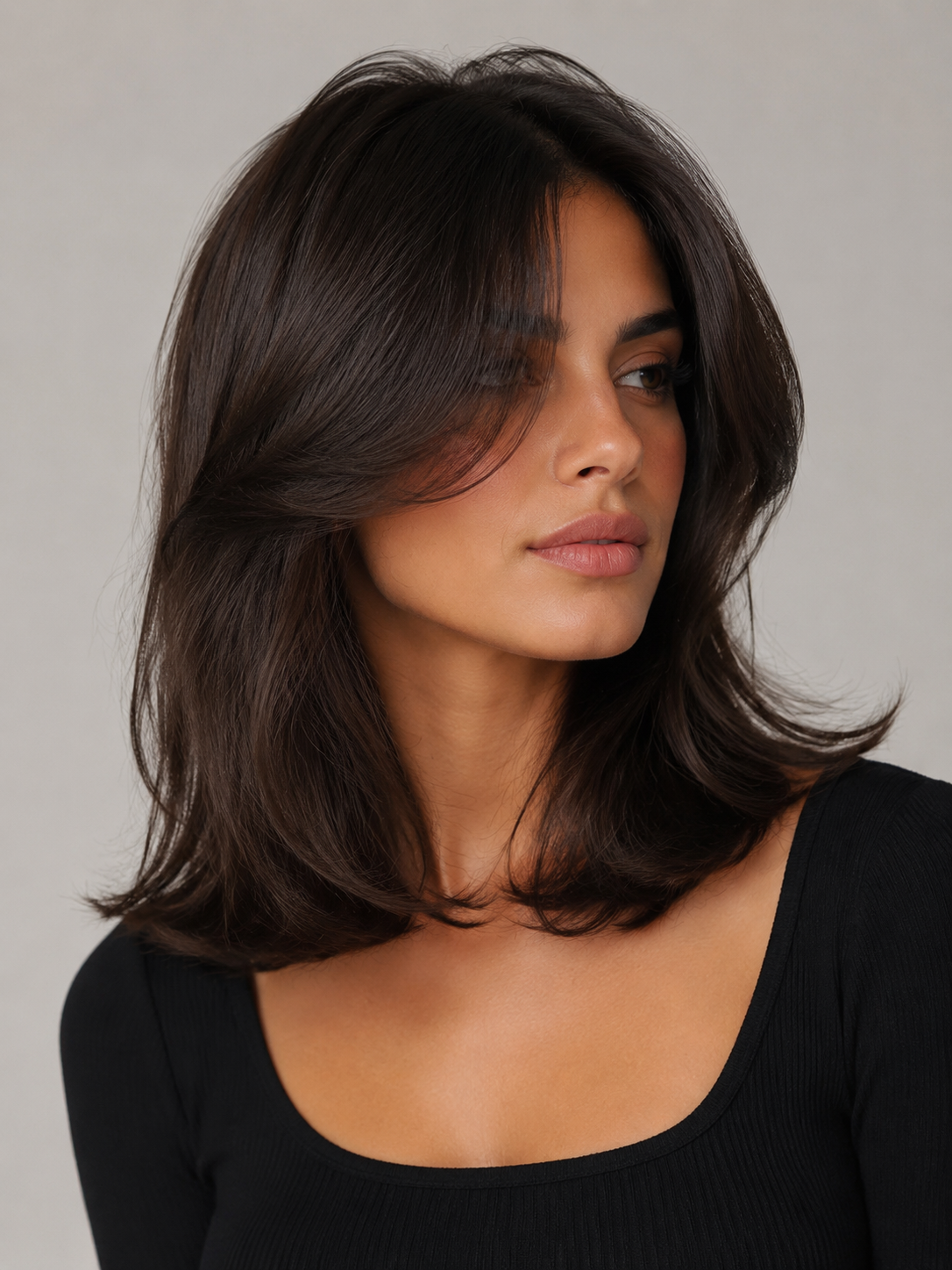 collarbone length butterfly lob with face framing layers