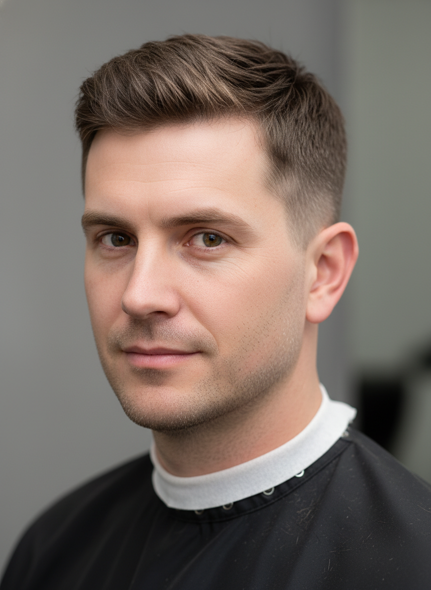 16 guard buzz cut with very long buzz cut texture
