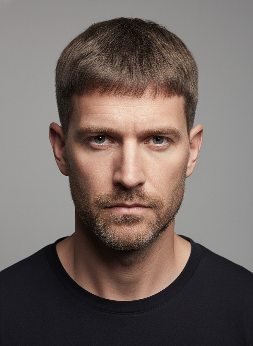8 guard buzz cut with fuller one inch length