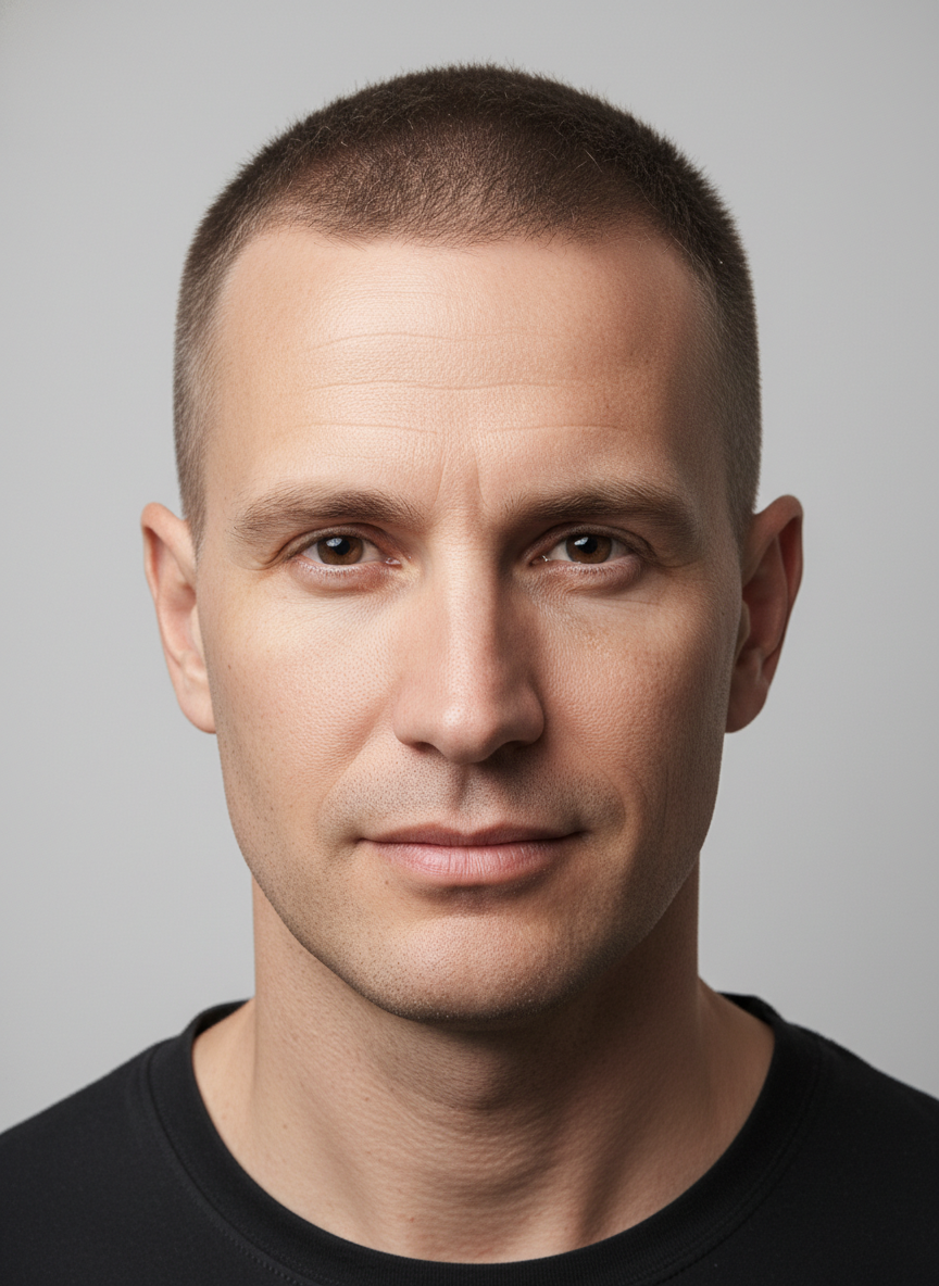 mens buzz cut with clean sides