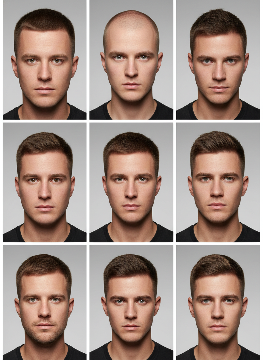 related short mens haircuts including buzz cut fade and crew cut fade