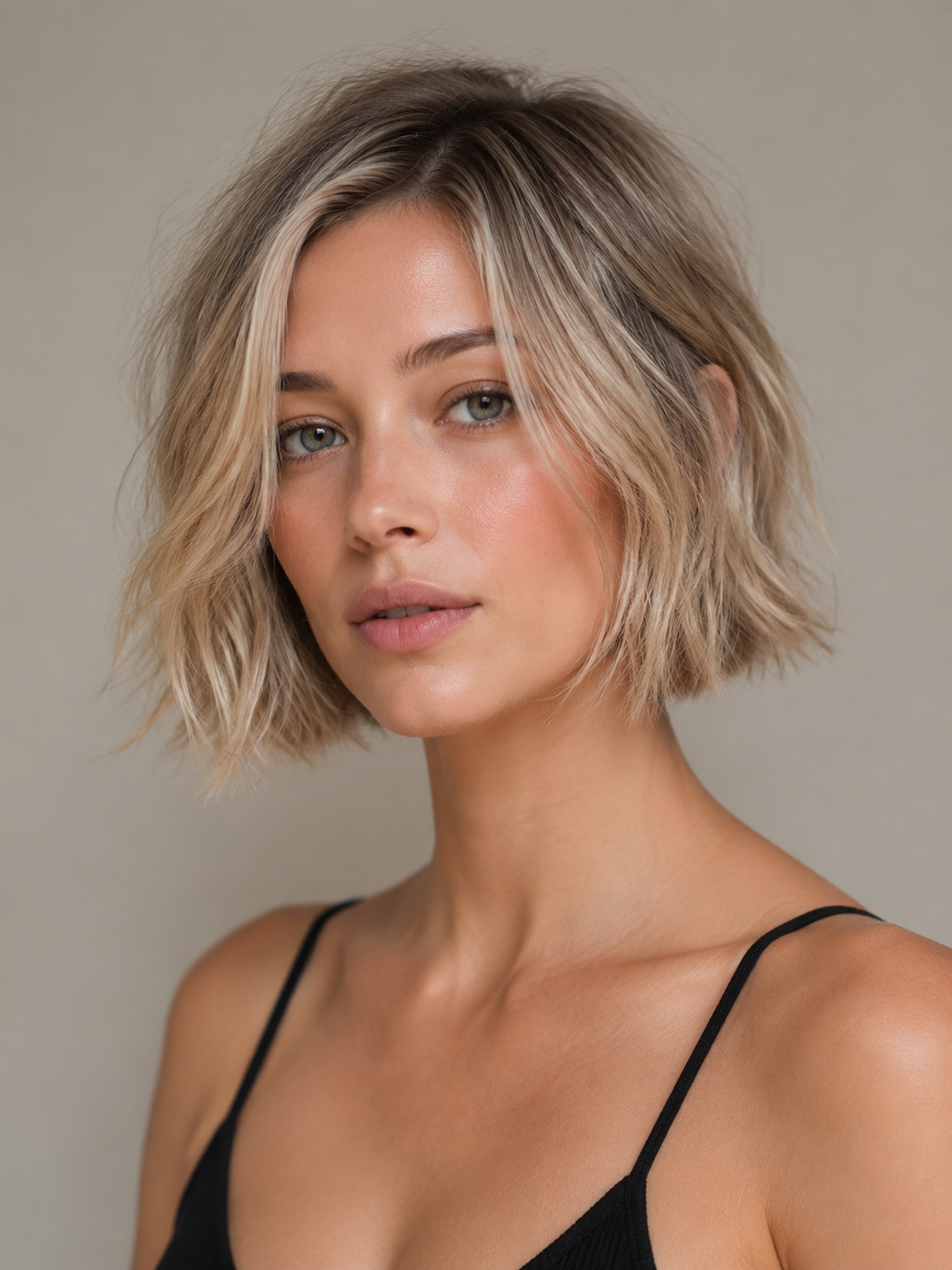 choppy bob for fine hair with lifted volume and light texture