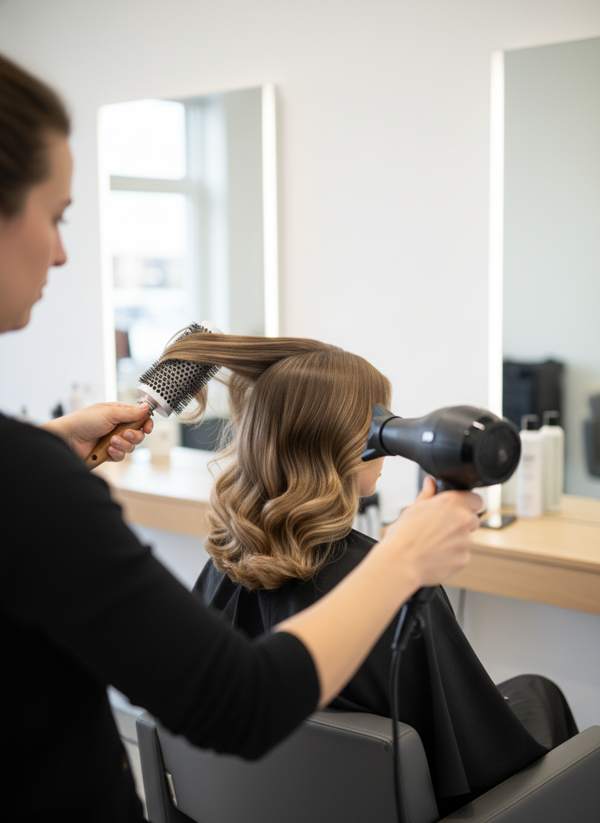 styling a collarbone lob haircut with smooth medium length ends