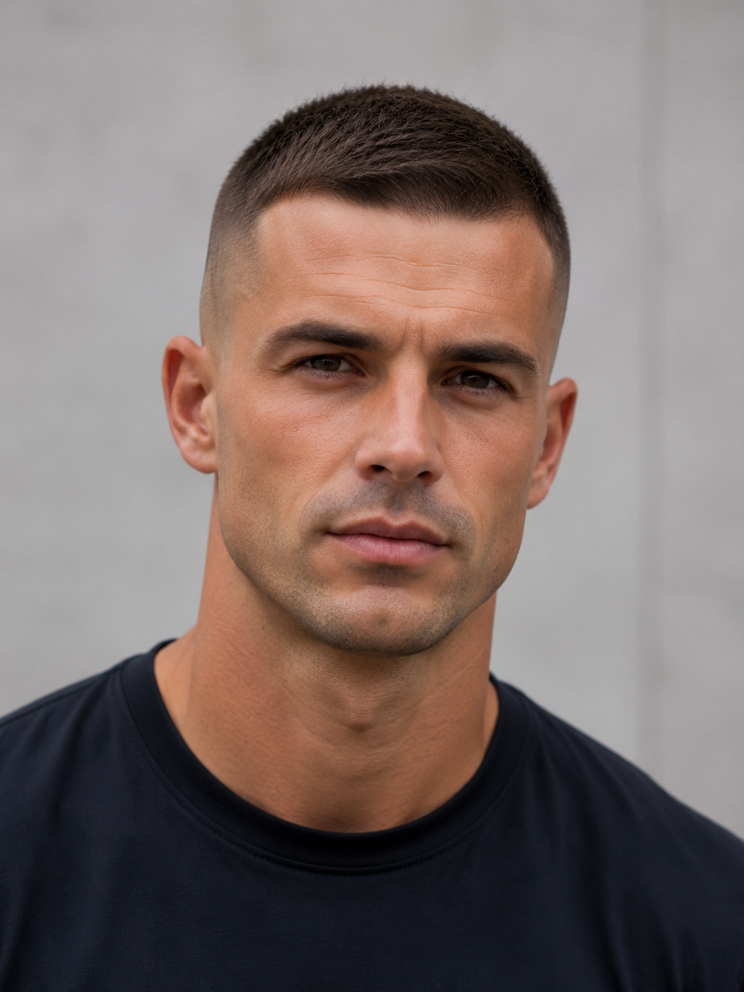 short crew cut with very short top