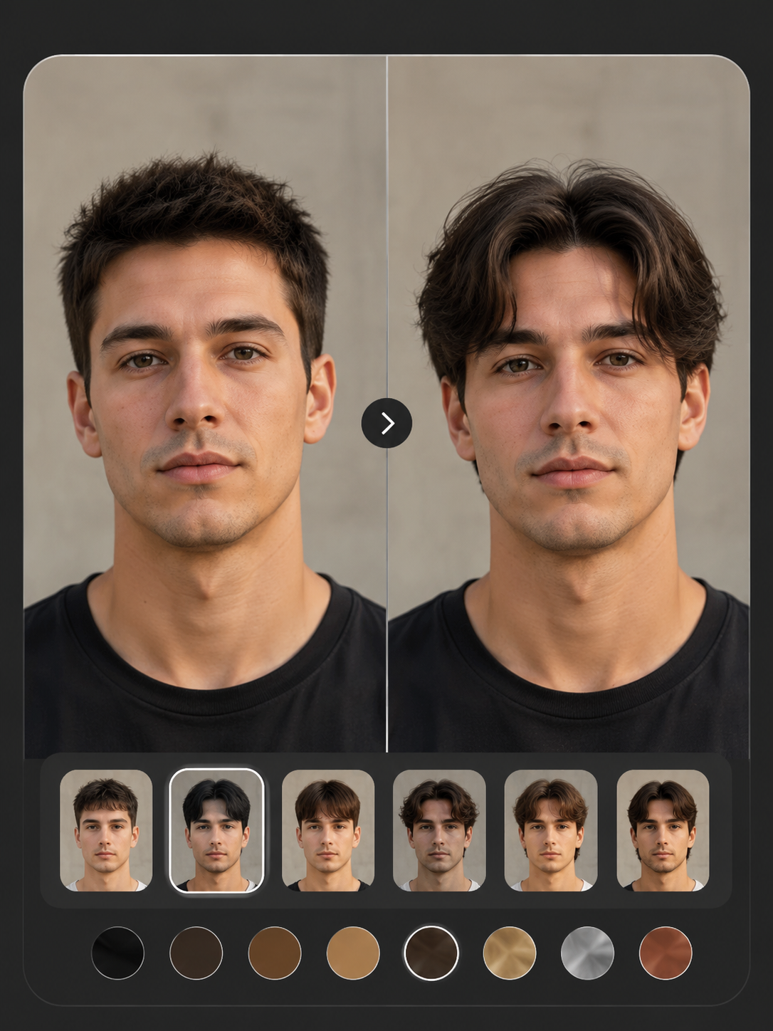 AI curtains haircut try on preview