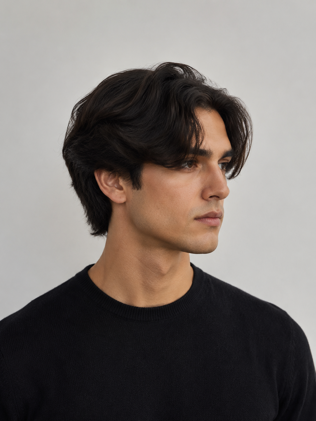 curtains haircut with center part and face framing