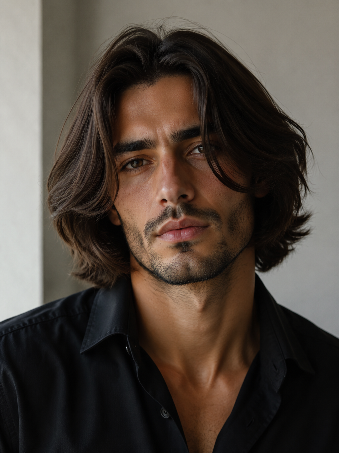 long curtains haircut with flowy front