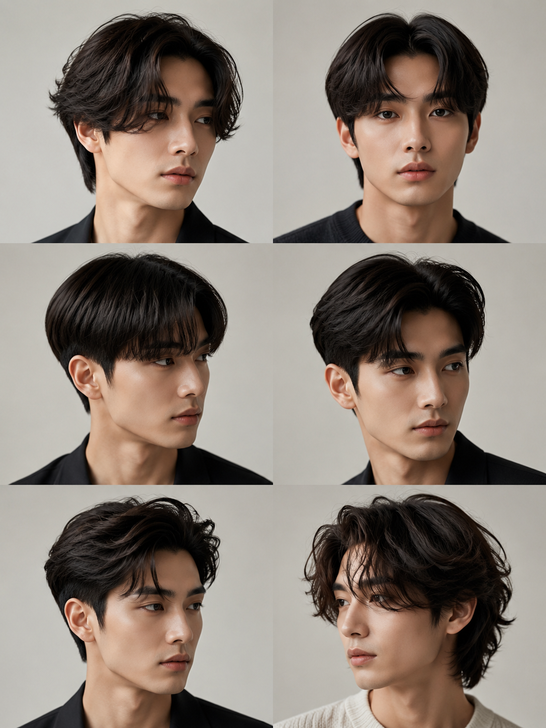 related men's curtains middle part and two block cut ideas