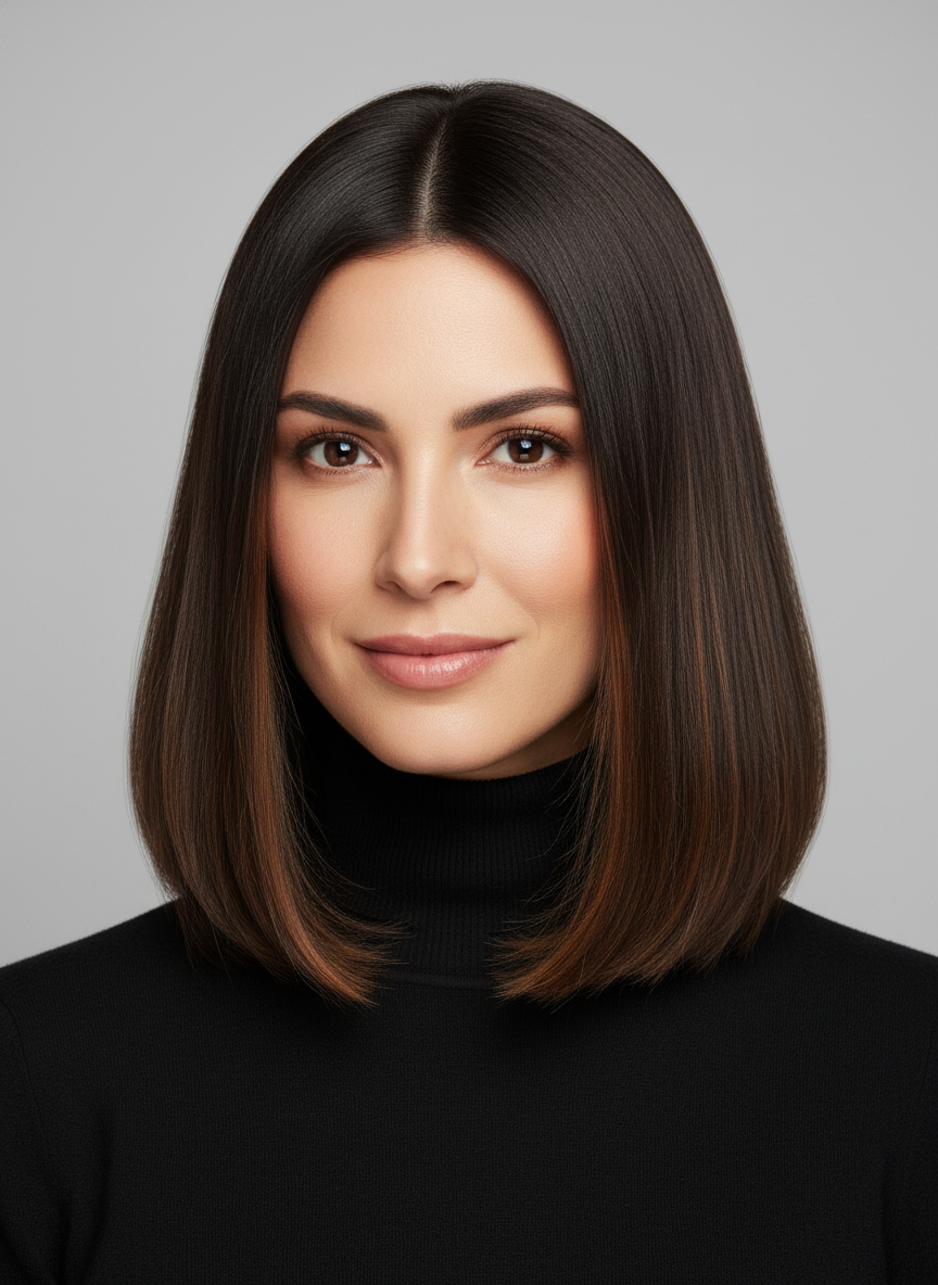 blunt cute long bob cut