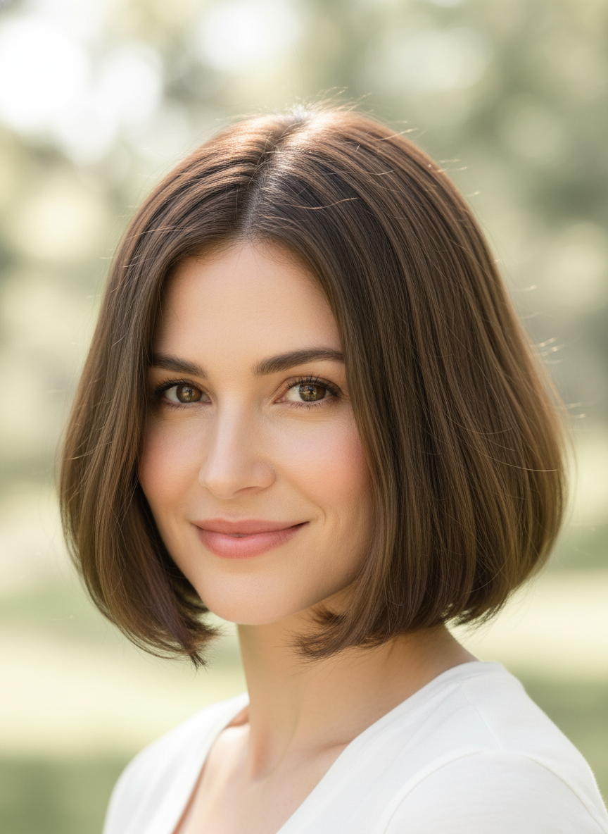 long bob haircut showing shoulder grazing length