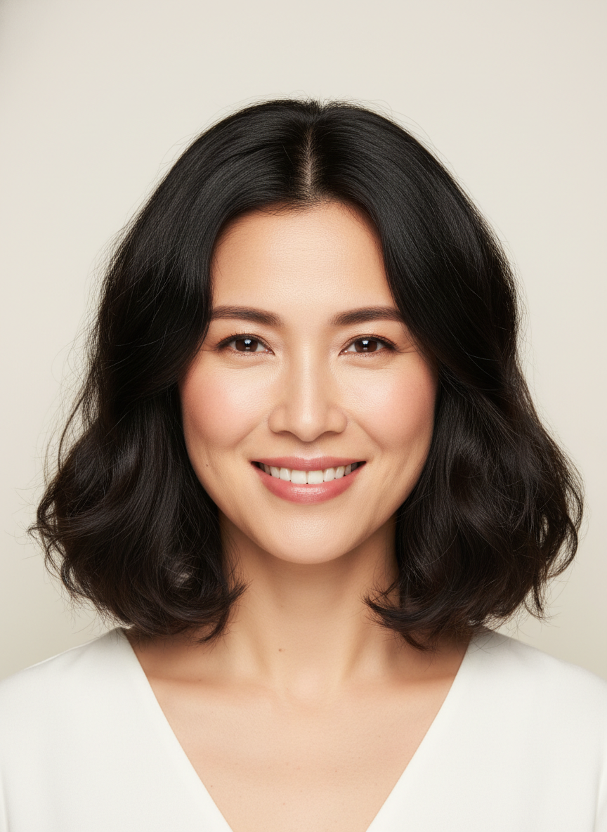 face-framing cute long bob cut