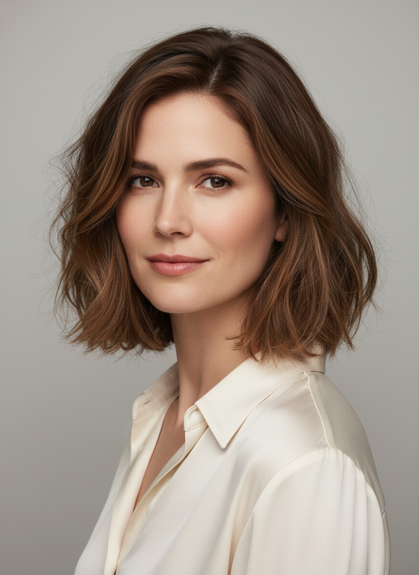 cute long bob for fine hair