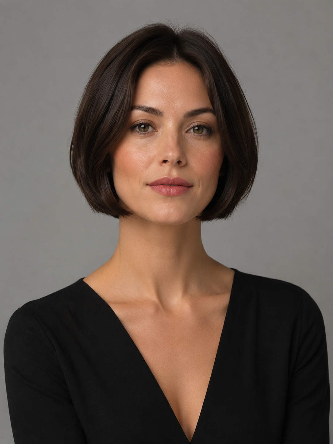 short bob for diamond face with ends at jaw or chin
