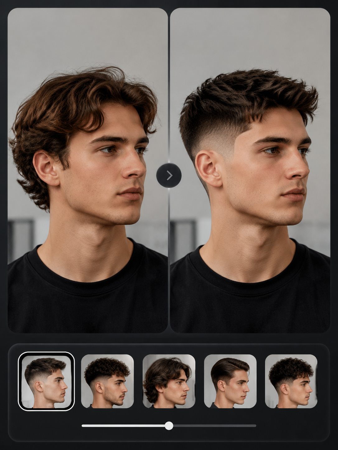 AI drop fade haircut try on preview
