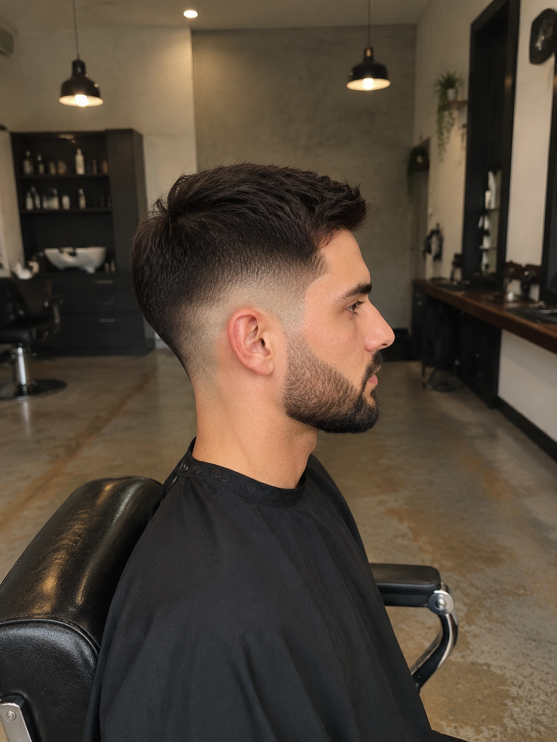 drop fade showing curved side profile