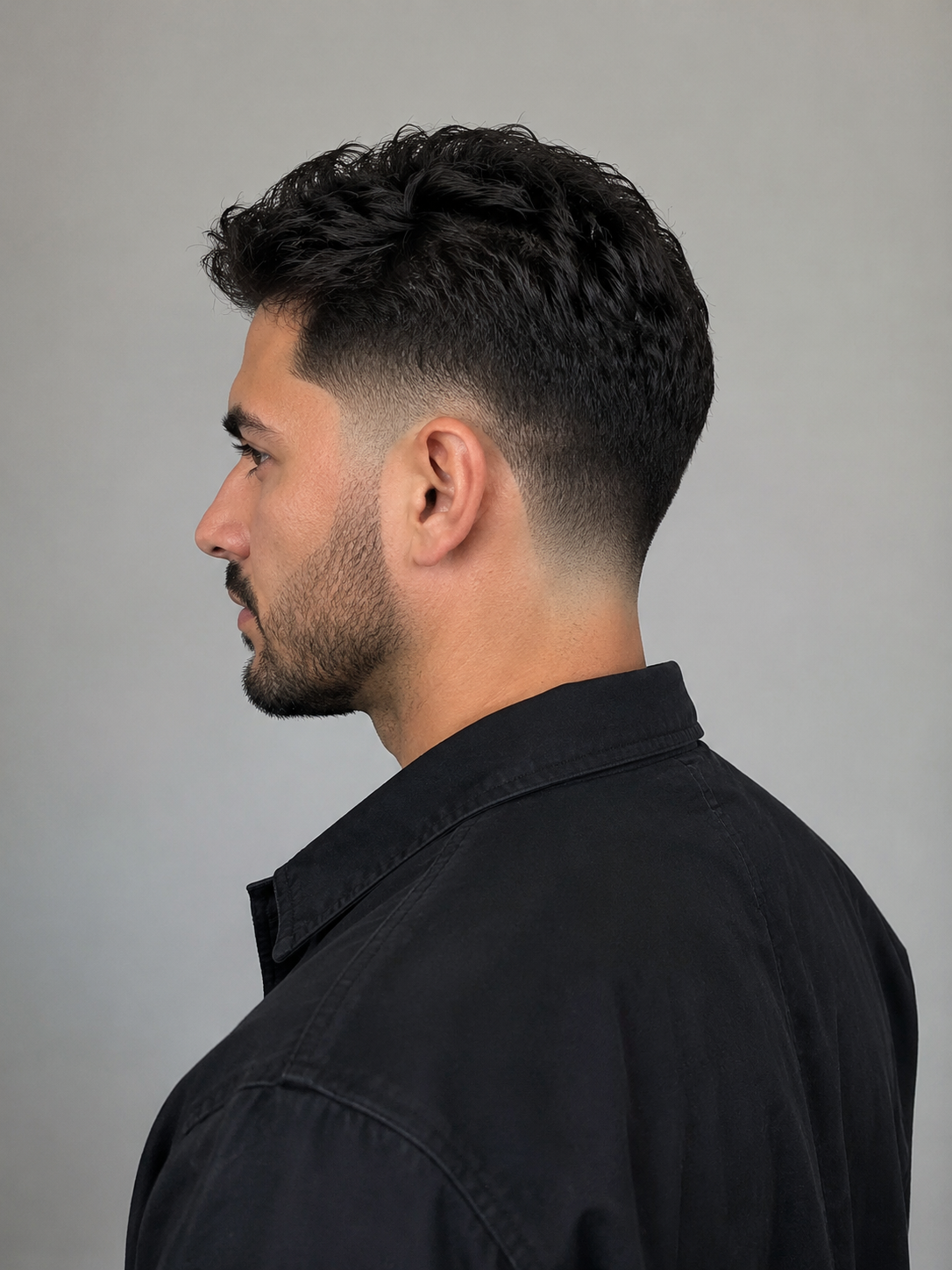 low drop fade with subtle curved blend