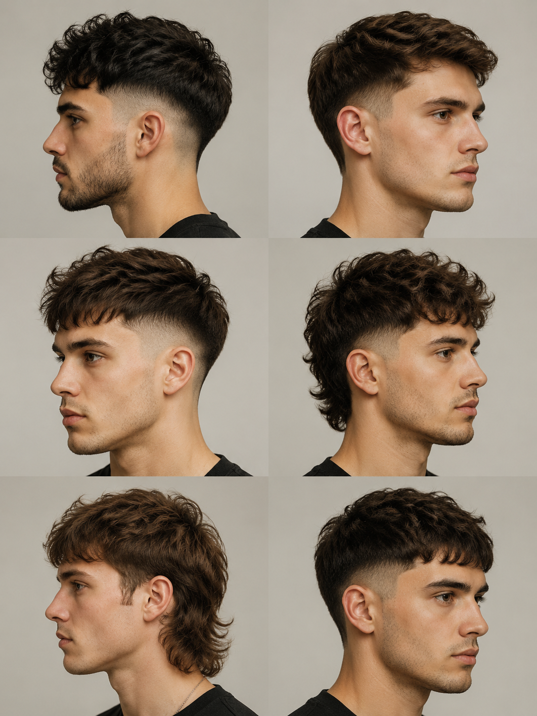 related men's drop fade mullet crop and taper ideas