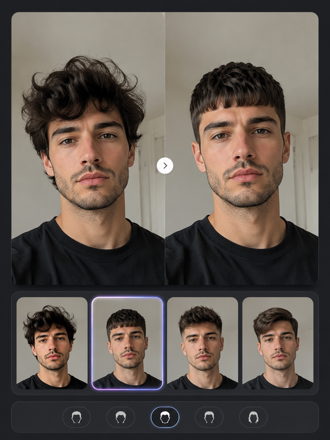 AI French crop haircut try on preview