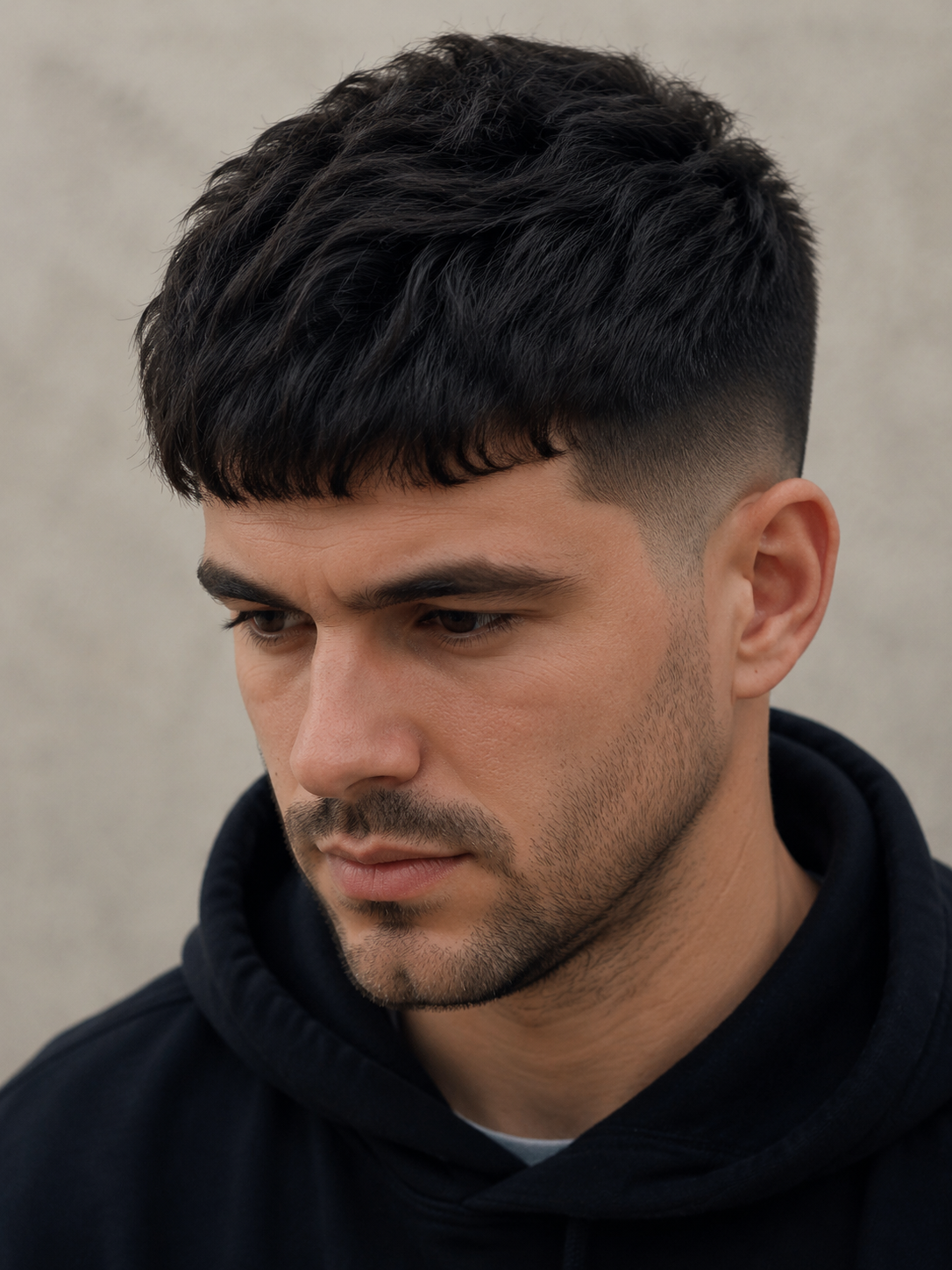 French crop for thick hair with weight removed