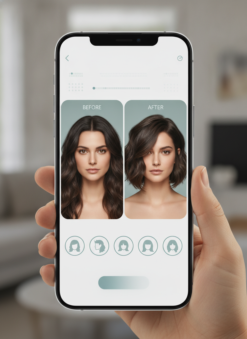 AI try on haircuts for thick hair