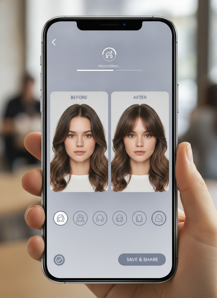 AI try on haircuts with bangs