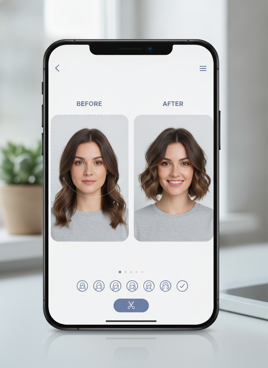 AI try on hairstyles for oval faces