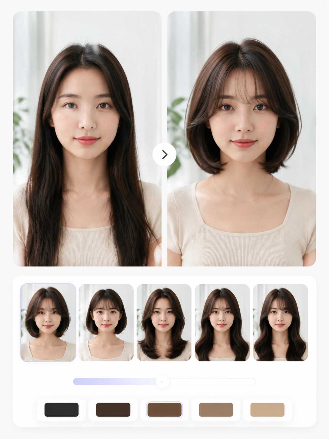 AI fresh hairstyle try on preview