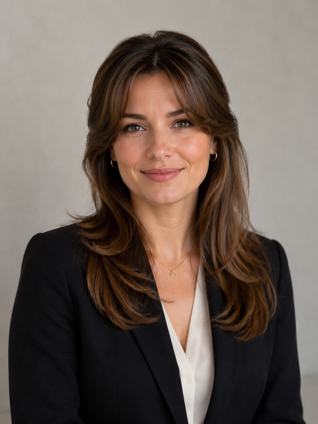 curtain bangs professional interview hairstyle