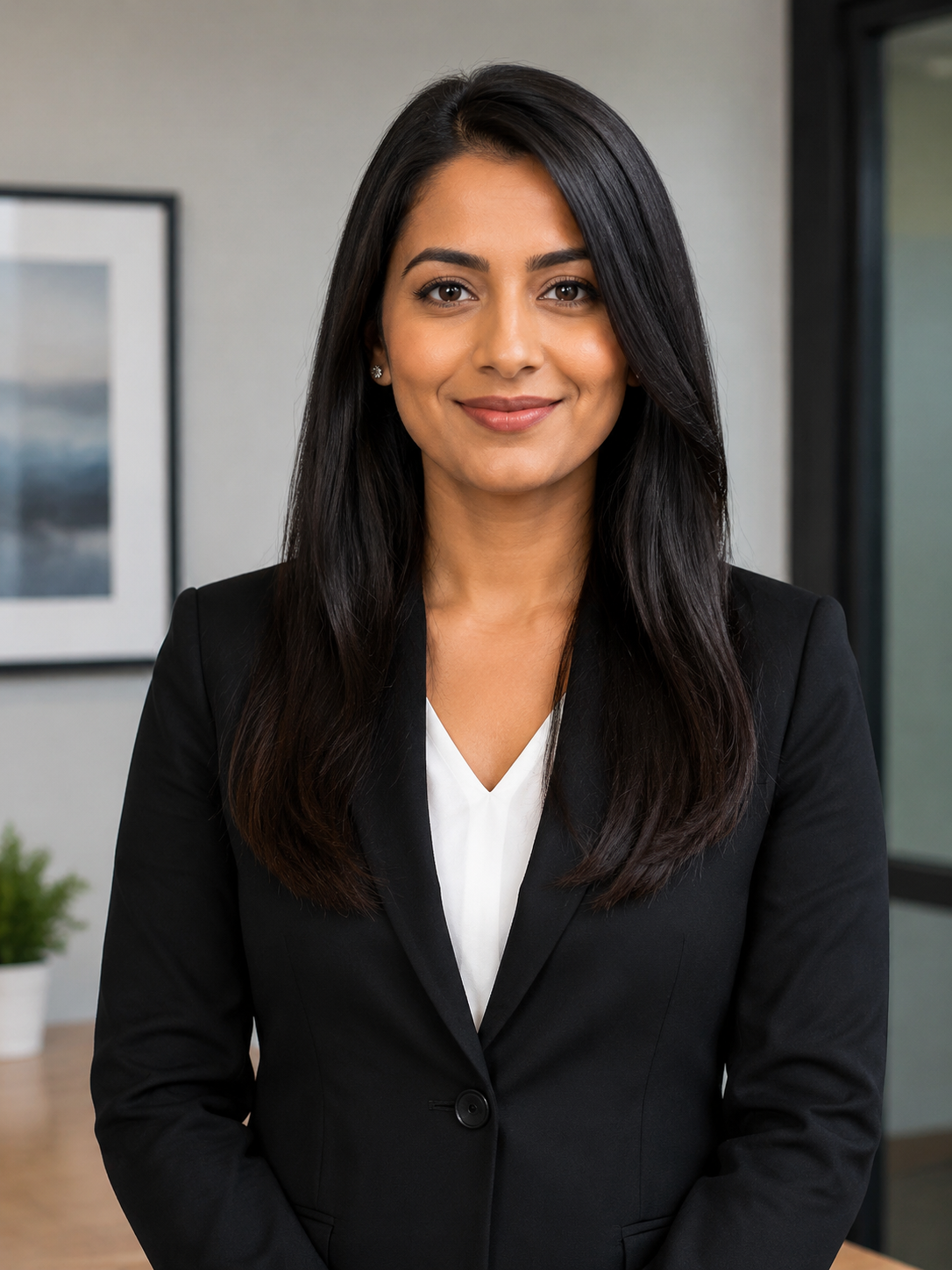 straightened hair professional interview hairstyle