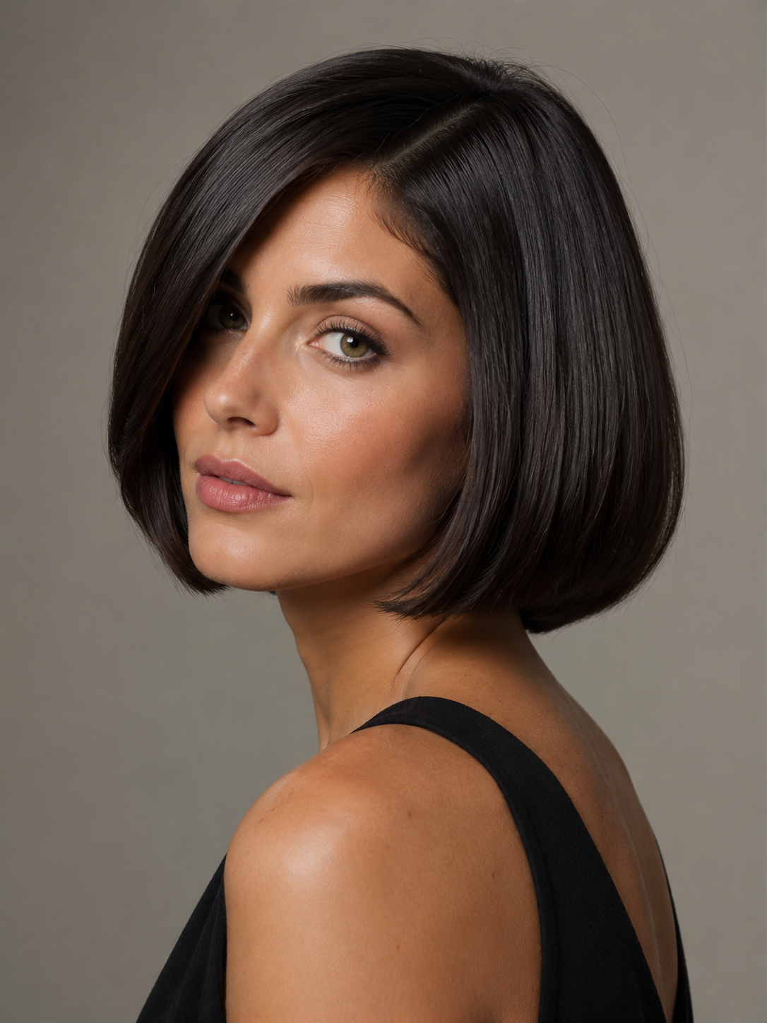 sleek Italian bob with smooth polished finish and full ends