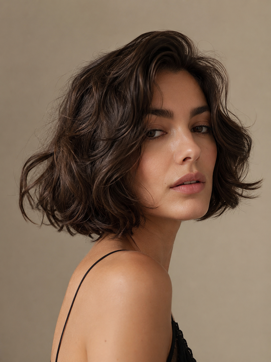 wavy Italian bob with soft movement and full rounded shape
